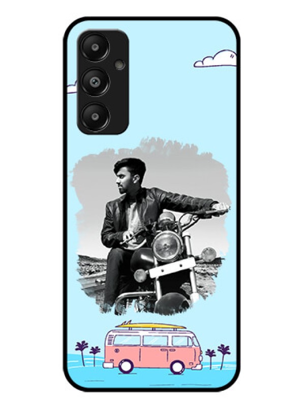 Custom Galaxy A05s Custom Glass Phone Case - Travel & Adventure Design