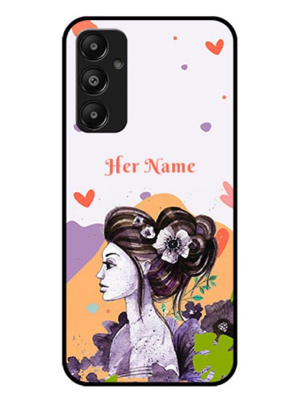 Custom Galaxy A05s Custom Glass Phone Case - Woman And Nature Design