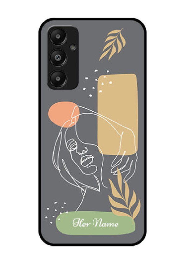 Galaxy A05s Custom Glass Phone Case - Gazing Woman Line Art Design