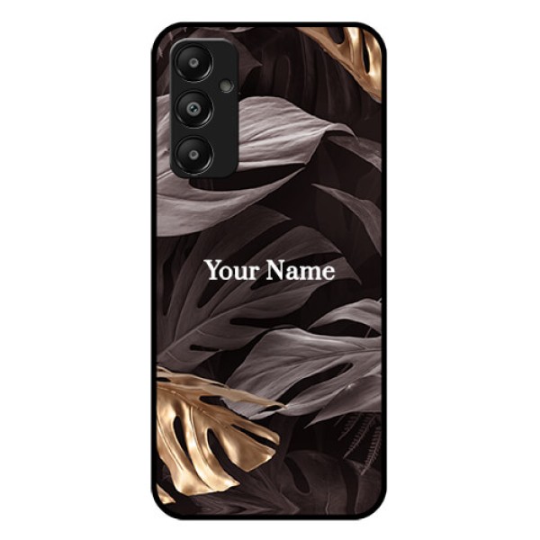 Galaxy A05s Custom Glass Phone Case - Wild Leaves Digital Paint Design Galaxy A05s Custom Glass Phone Case - Wild Leaves Digital Paint Design
