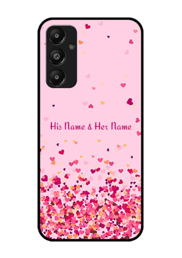 Galaxy A05s Custom Glass Phone Case - Floating Hearts Design