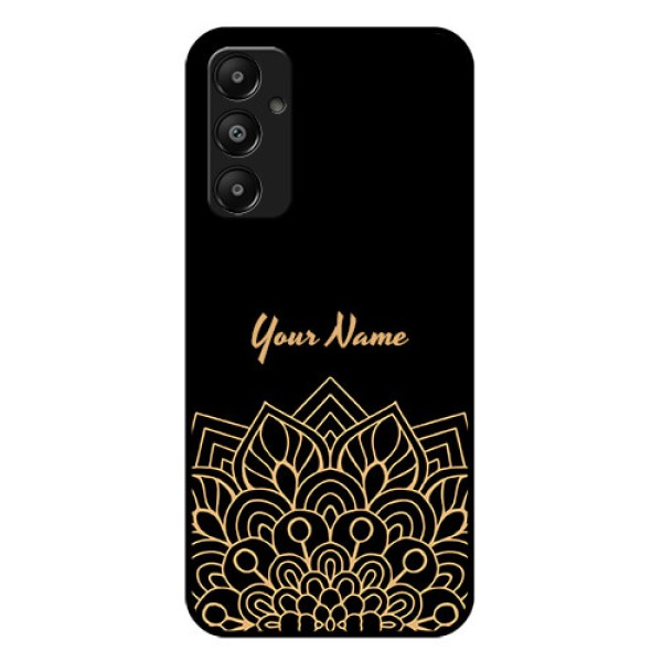 Galaxy A05s Custom Glass Phone Case - Golden Mandala Design