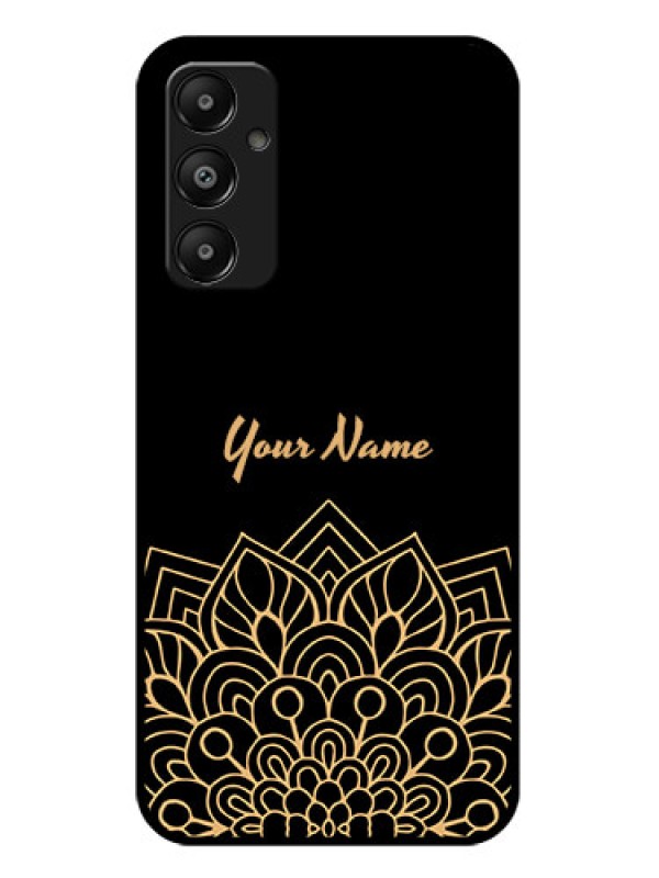 Custom Galaxy A05s Custom Glass Phone Case - Golden Mandala Design