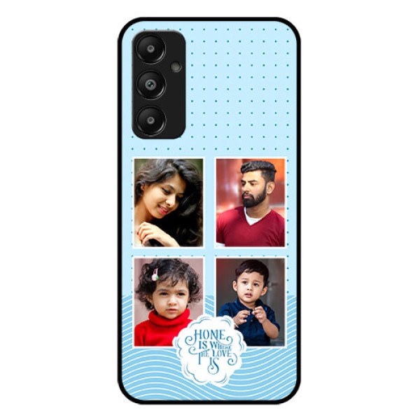 Galaxy A05s Custom Glass Phone Case - Cute Love Quote With 4 Pic Upload Design Galaxy A05s Custom Glass Phone Case - Cute Love Quote With 4 Pic Upload Design