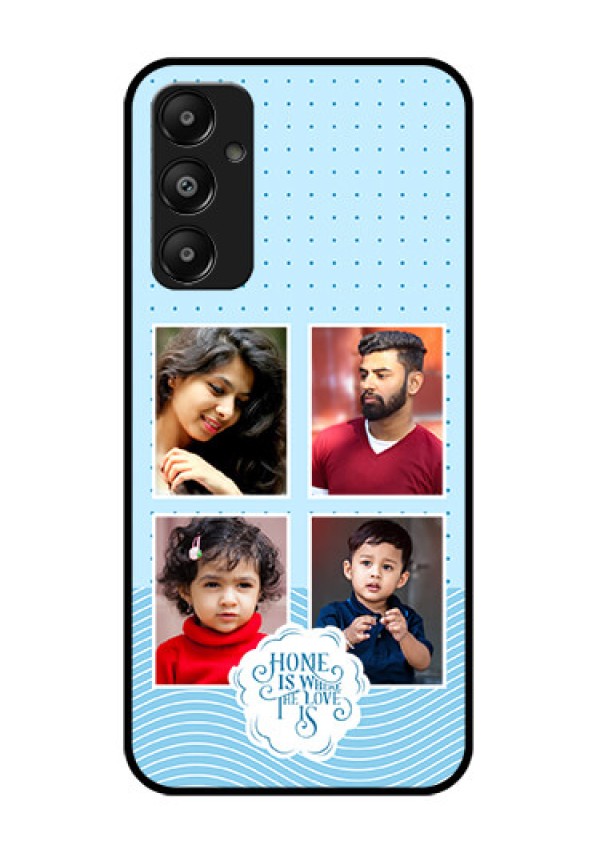Galaxy A05s Custom Glass Phone Case - Cute Love Quote With 4 Pic Upload Design