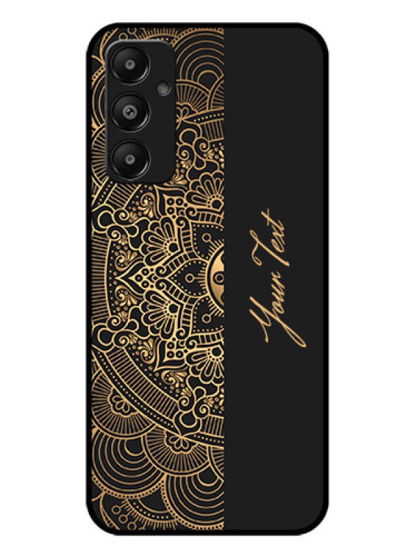 Custom Galaxy A05s Custom Glass Phone Case - Mandala Art With Custom Text Design
