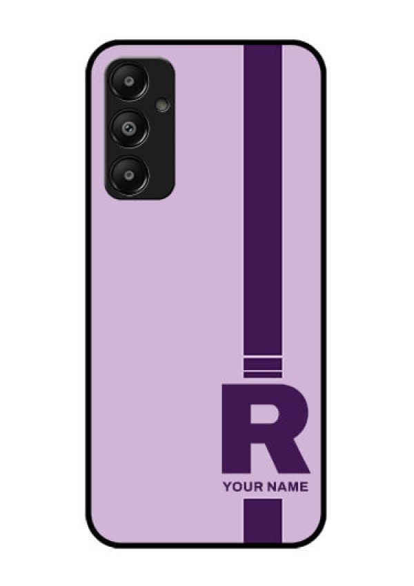 Galaxy A05s Custom Glass Phone Case - Simple Dual Tone Stripe With Name Design