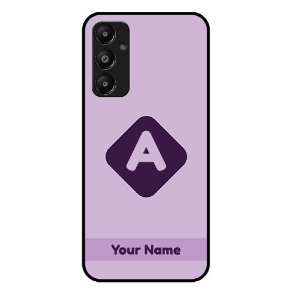 Galaxy A05s Custom Glass Phone Case - Custom Letter In Curved Badge Design Galaxy A05s Custom Glass Phone Case - Custom Letter In Curved Badge Design