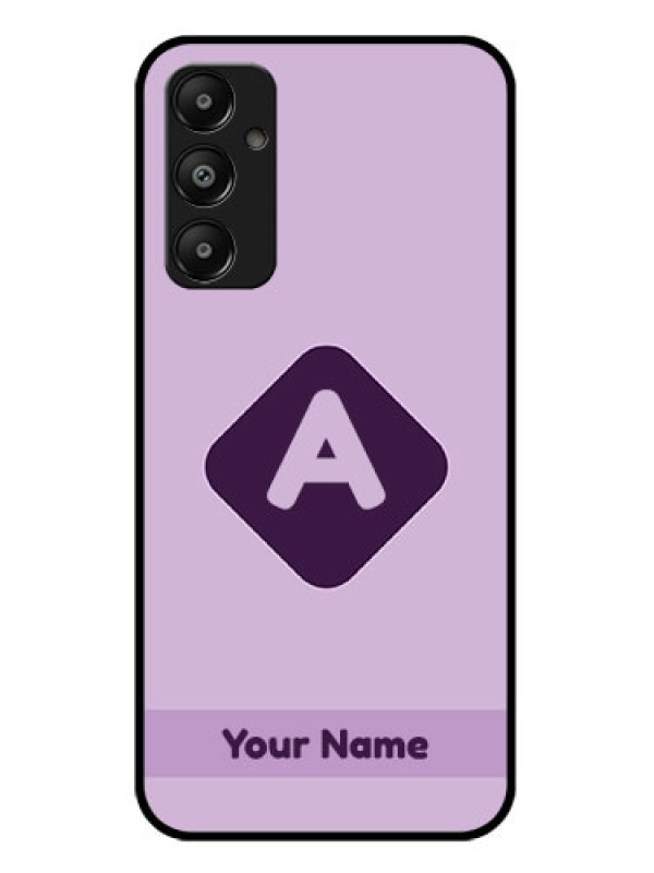 Custom Galaxy A05s Custom Glass Phone Case - Custom Letter In Curved Badge Design