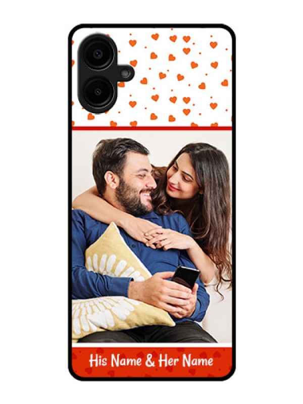 Custom Samsung Galaxy A06 Custom Glass Phone CaseOrange Love Symbol Design