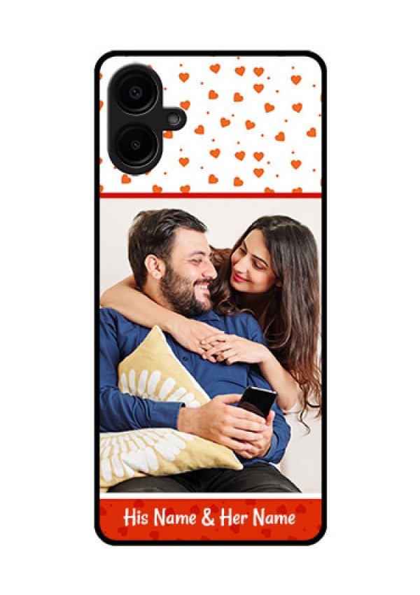 Samsung Galaxy A06 Custom Glass Phone CaseOrange Love Symbol Design
