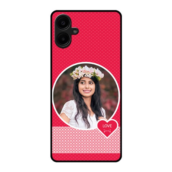 Samsung Galaxy A06 Custom Glass Phone CasePink Color Pattern Design