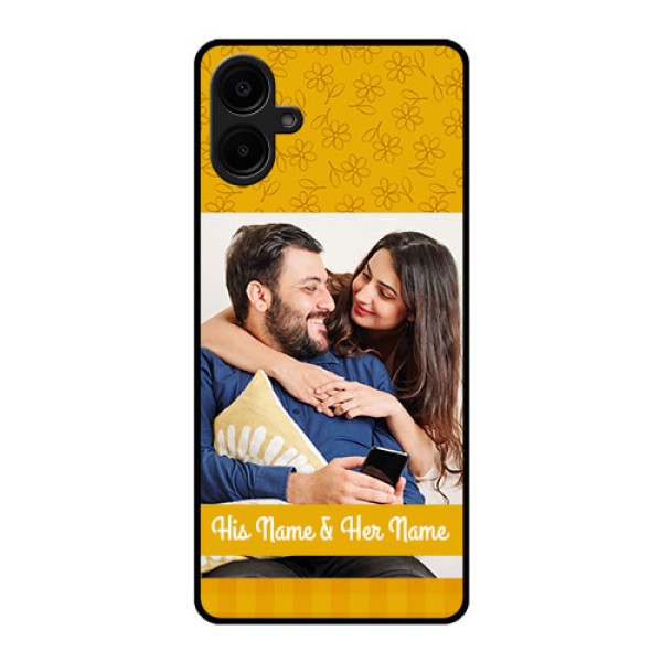 Samsung Galaxy A06 Custom Glass Phone CaseYellow Floral Design