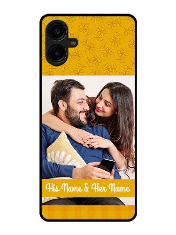 Custom Samsung Galaxy A06 Custom Glass Phone CaseYellow Floral Design