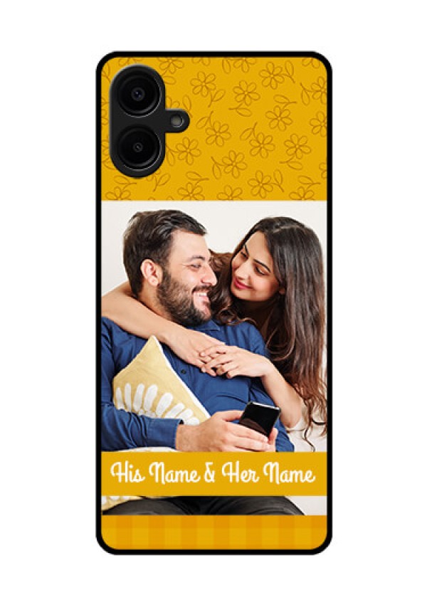 Samsung Galaxy A06 Custom Glass Phone CaseYellow Floral Design