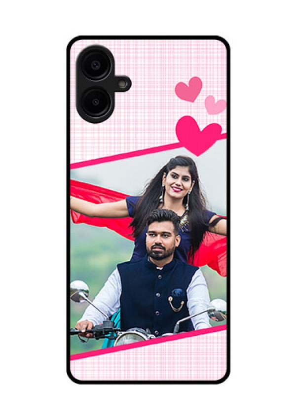 Samsung Galaxy A06 Custom Glass Phone CaseLove Shape Heart Design
