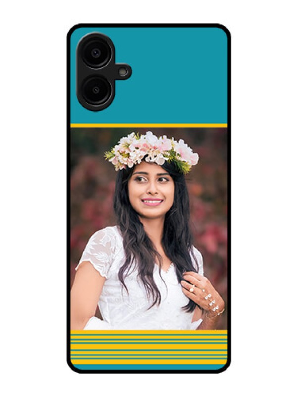 Custom Samsung Galaxy A06 Custom Glass Phone CaseYellow and Blue Design