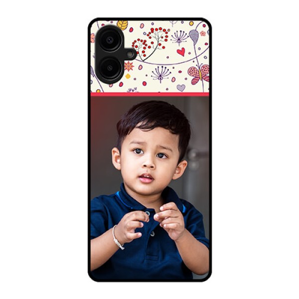 Samsung Galaxy A06 Custom Glass Phone CasePremium Floral Design