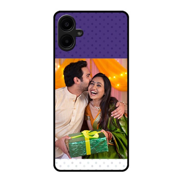 Samsung Galaxy A06 Custom Glass Phone CaseViolet Colored Pattern Design Samsung Galaxy A06 Custom Glass Phone CaseViolet Colored Pattern Design