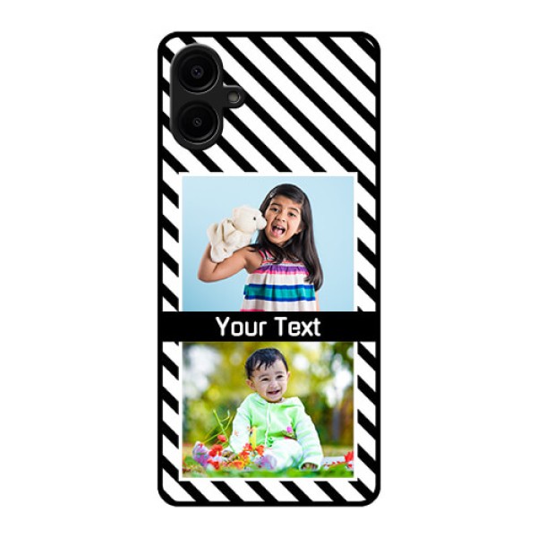 Samsung Galaxy A06 Custom Glass Phone CaseBlack And White Stripes Design Samsung Galaxy A06 Custom Glass Phone CaseBlack And White Stripes Design