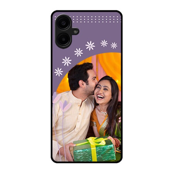 Samsung Galaxy A06 Custom Glass Phone CaseLavender Flowers Design