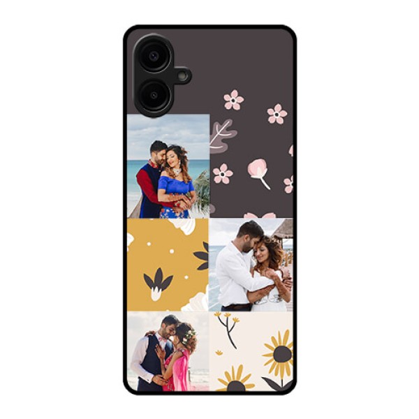 Samsung Galaxy A06 Custom Glass Phone Case3 Images With Floral Design Samsung Galaxy A06 Custom Glass Phone Case3 Images With Floral Design