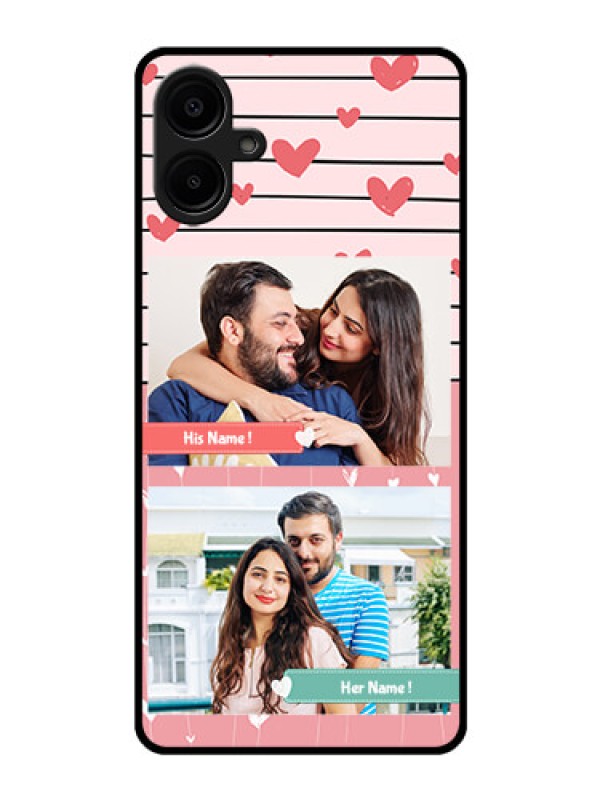 Custom Samsung Galaxy A06 Custom Glass Phone CasePhoto With Heart Design