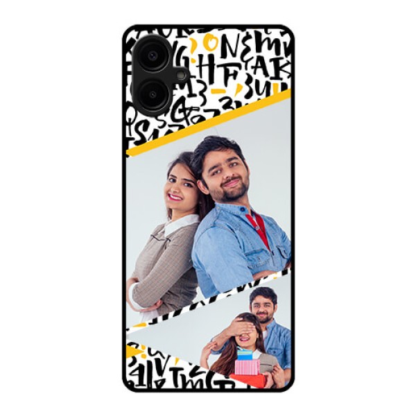 Samsung Galaxy A06 Custom Glass Phone CaseLetters Pattern Design