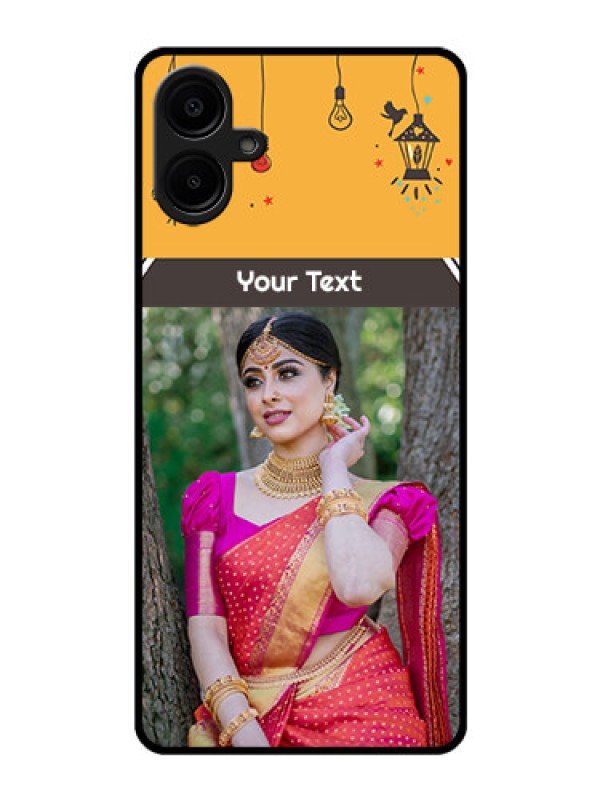 Custom Samsung Galaxy A06 Custom Glass Phone CaseWith Family Picture And Icons