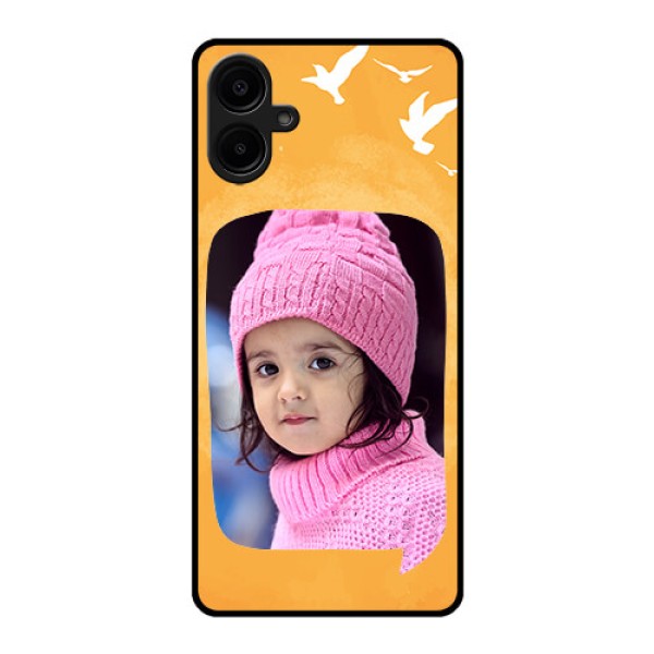Samsung Galaxy A06 Custom Glass Phone CaseWater Color Design With Bird Icons Samsung Galaxy A06 Custom Glass Phone CaseWater Color Design With Bird Icons