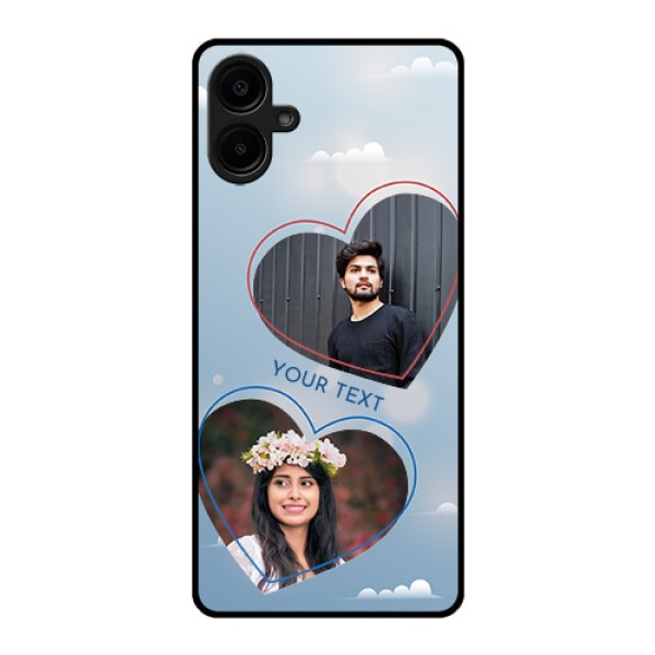Samsung Galaxy A06 Custom Glass Phone CaseBlue Color Couple Design Samsung Galaxy A06 Custom Glass Phone CaseBlue Color Couple Design