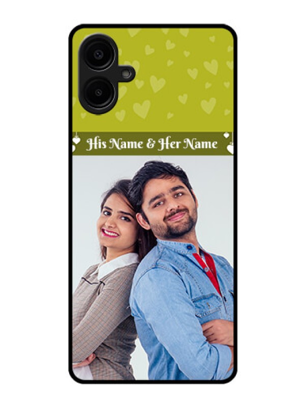 Custom Samsung Galaxy A06 Custom Glass Phone CaseYou and Me Heart Design