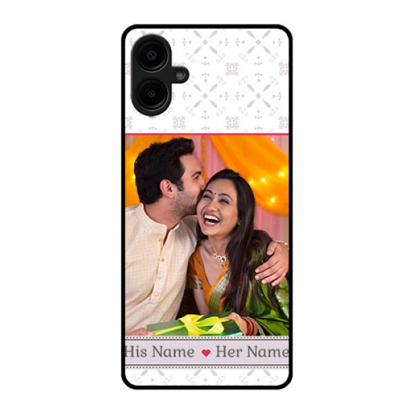 Samsung Galaxy A06 Custom Glass Phone CaseWith Photo And Ethnic Design Samsung Galaxy A06 Custom Glass Phone CaseWith Photo And Ethnic Design