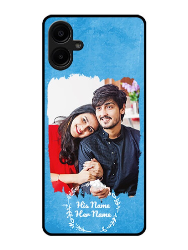 Custom Galaxy A06 Custom Glass Phone Case - Blue Color Vintage Design