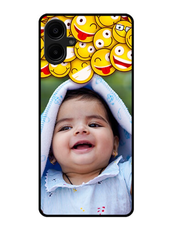 Custom Samsung Galaxy A06 Custom Glass Phone CaseWith Smiley Emoji Design