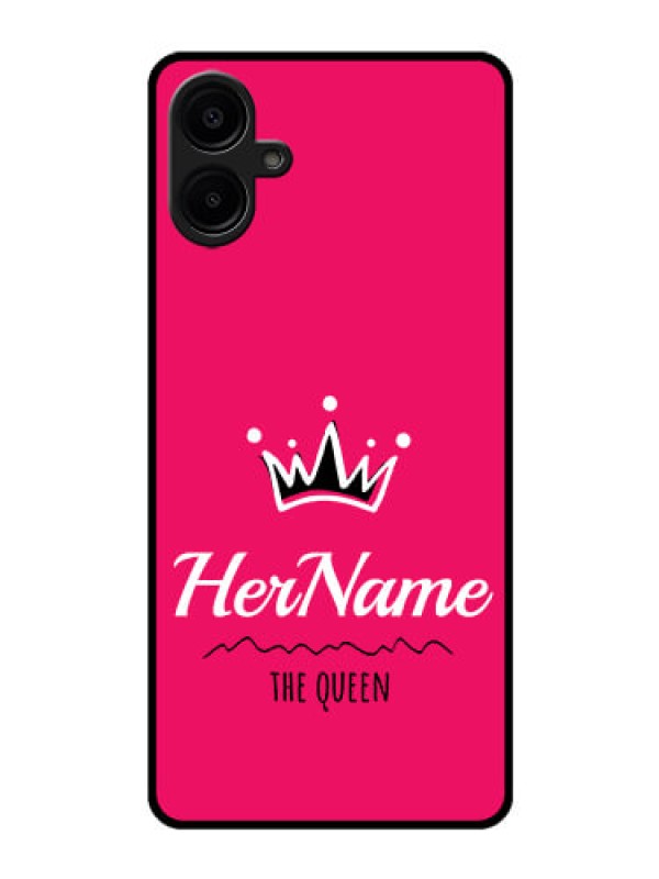 Custom Samsung Galaxy A06 Custom Glass Phone CaseQueen With Name Design