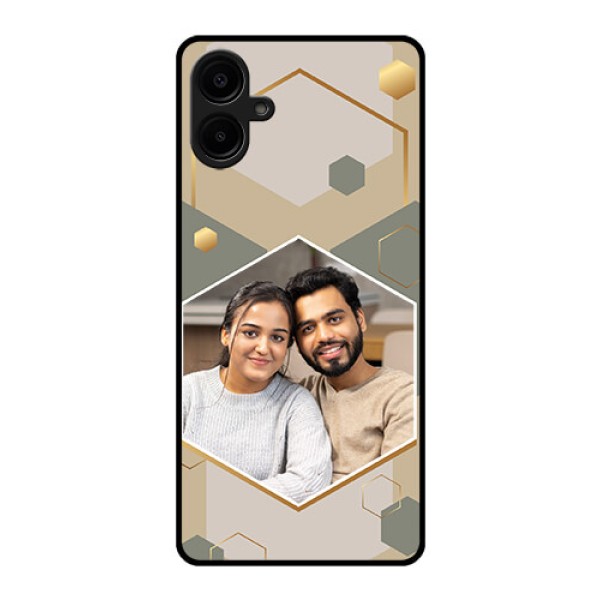 Samsung Galaxy A06 Custom Glass Phone CaseStylish Hexagon Pattern Design Samsung Galaxy A06 Custom Glass Phone CaseStylish Hexagon Pattern Design