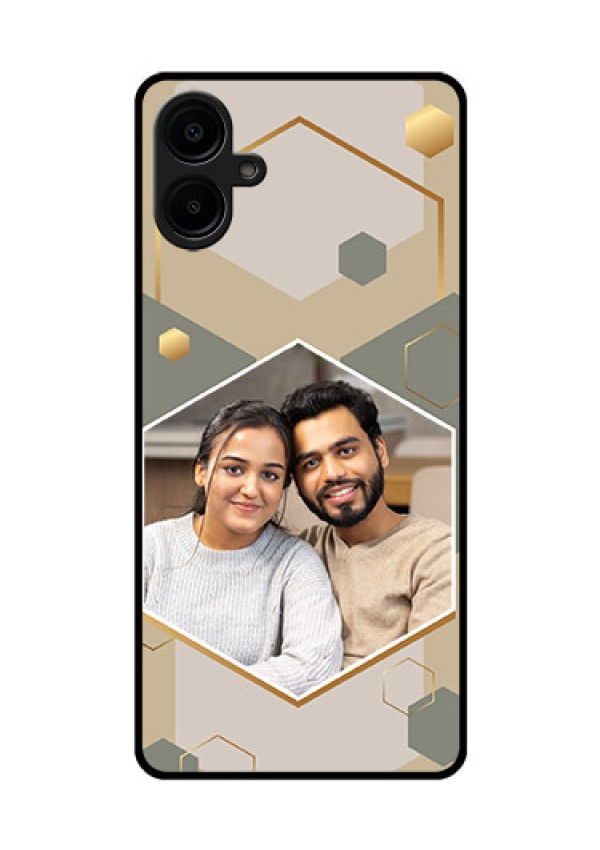 Samsung Galaxy A06 Custom Glass Phone CaseStylish Hexagon Pattern Design
