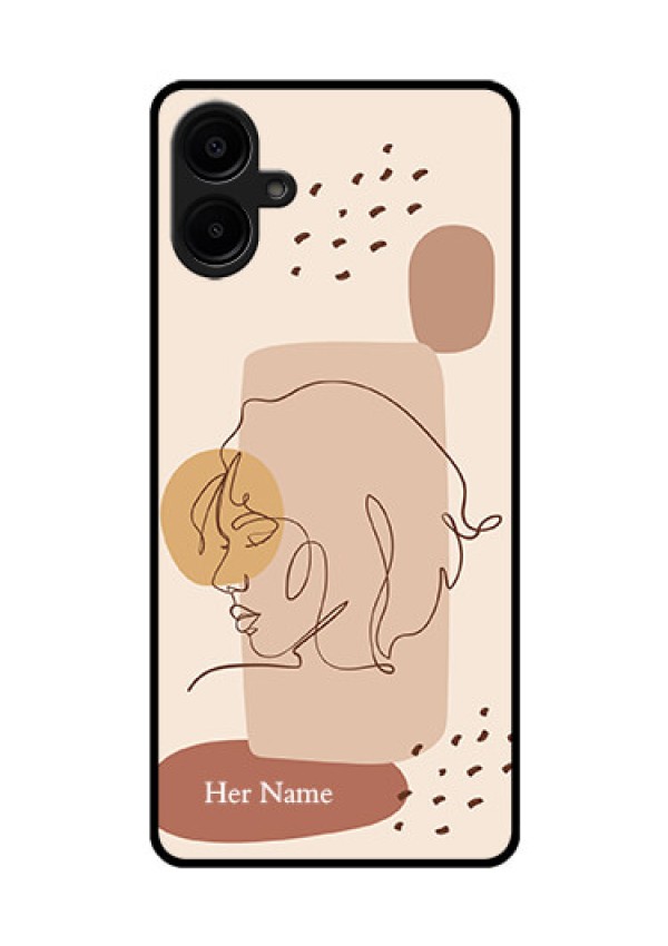 Samsung Galaxy A06 Custom Glass Phone CaseCalm Woman Line Art Design