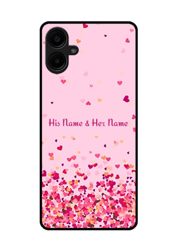 Samsung Galaxy A06 Custom Glass Phone CaseFloating Hearts Design