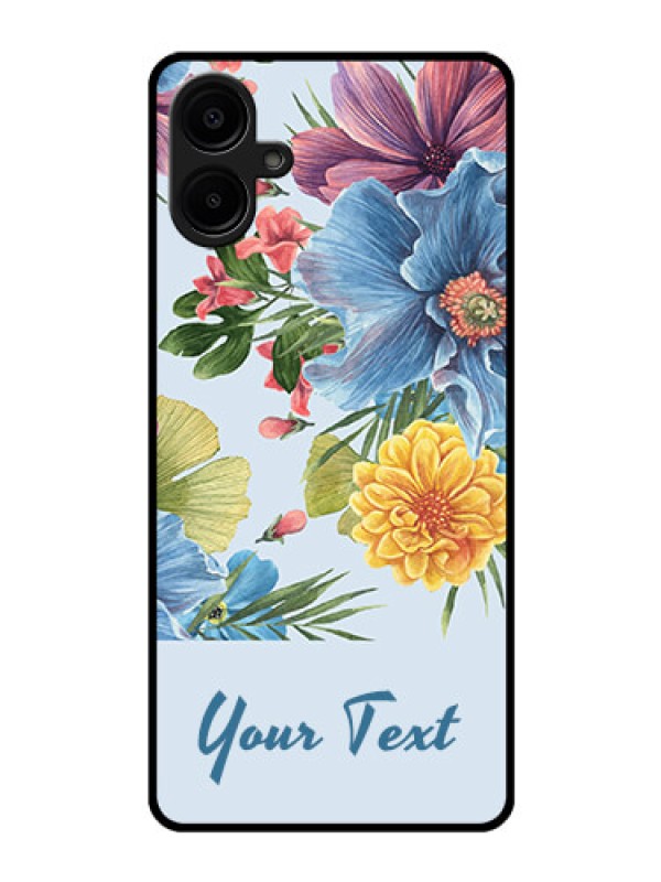 Custom Samsung Galaxy A06 Custom Glass Phone CaseStunning Watercolored Flowers Painting Design