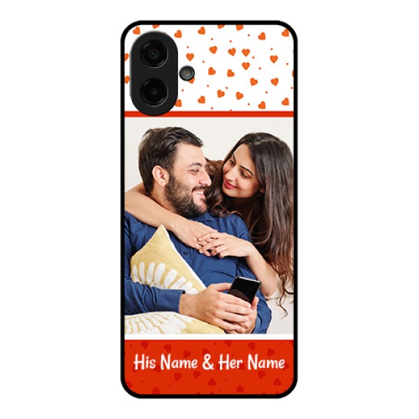 Samsung Galaxy A07 Custom Glass Phone Case - Orange Love Symbol Design Samsung Galaxy A07 Custom Glass Phone Case - Orange Love Symbol Design