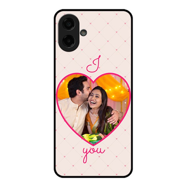 Samsung Galaxy A07 Custom Glass Phone Case - Heart Shape Design