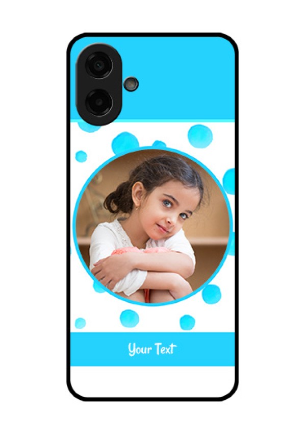 Samsung Galaxy A07 Custom Glass Phone Case - Blue Bubbles Pattern Design
