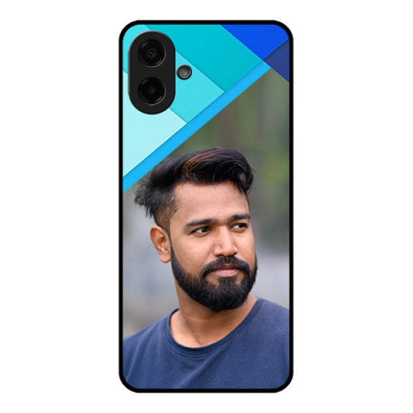 Samsung Galaxy A07 Custom Glass Phone Case - Blue Pattern Design