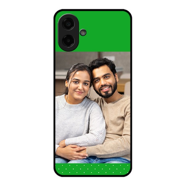 Samsung Galaxy A07 Custom Glass Phone Case - Green Pattern Design Samsung Galaxy A07 Custom Glass Phone Case - Green Pattern Design