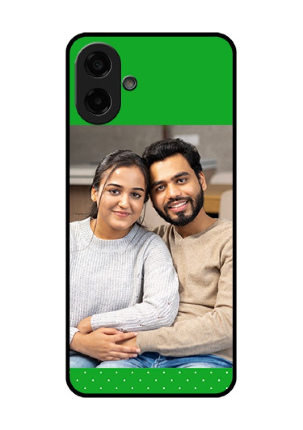 Samsung Galaxy A07 Custom Glass Phone Case - Green Pattern Design