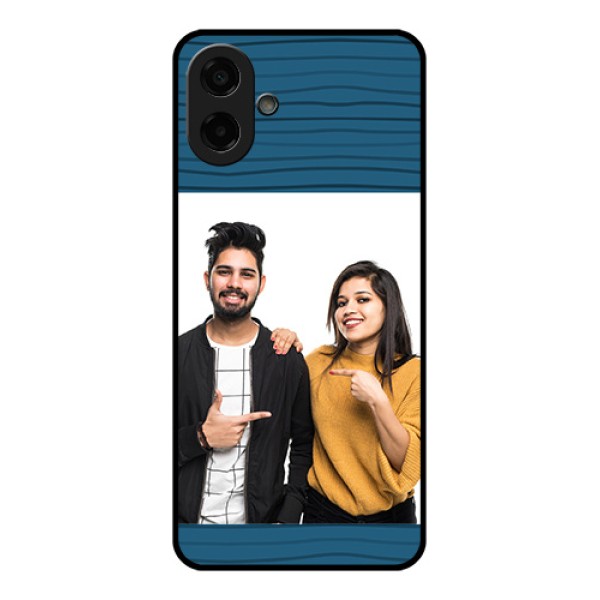 Samsung Galaxy A07 Custom Glass Phone Case - Blue Pattern Cover Design Samsung Galaxy A07 Custom Glass Phone Case - Blue Pattern Cover Design