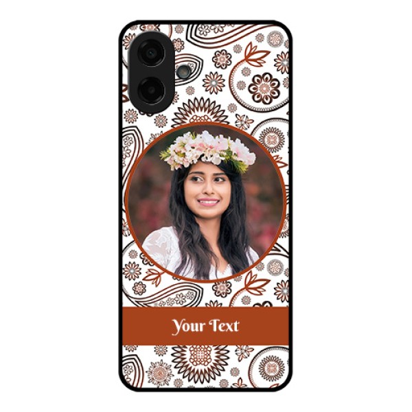 Samsung Galaxy A07 Custom Glass Phone Case - Abstract Flower Design