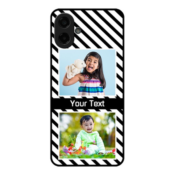 Samsung Galaxy A07 Custom Glass Phone Case - Black And White Stripes Design Samsung Galaxy A07 Custom Glass Phone Case - Black And White Stripes Design
